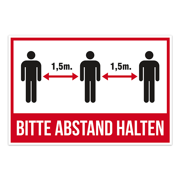 Aufkleber: Covid19 Schutz Abstand halten