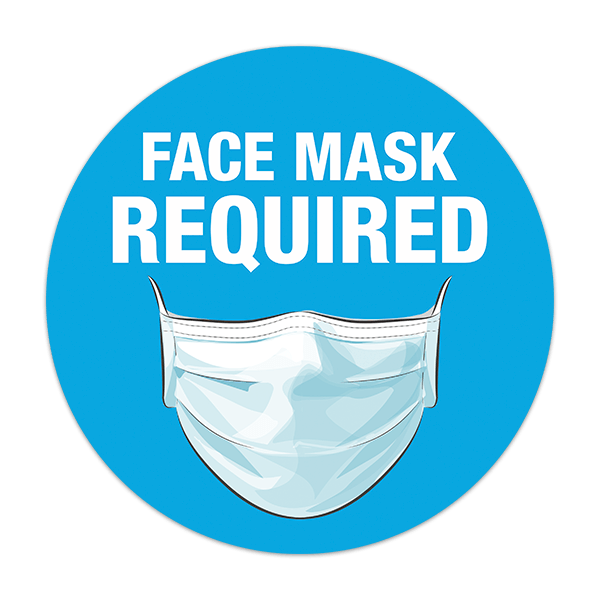Aufkleber: Covid19 Verwendung der Maske obligatorisch