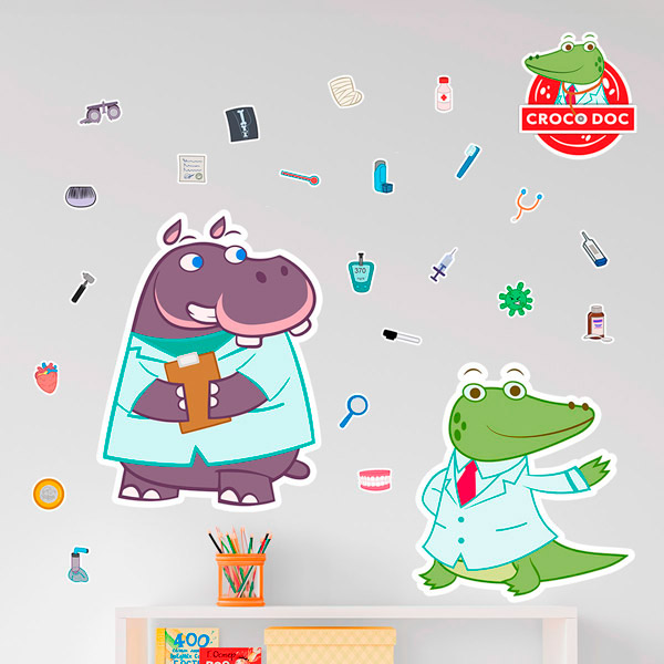 Kinderzimmer Wandtattoo: Croco Doc und Hippo Crat Kit