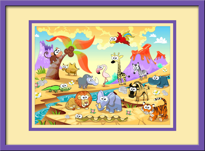 Kinderzimmer Wandtattoo: Tiere durch den Fluss