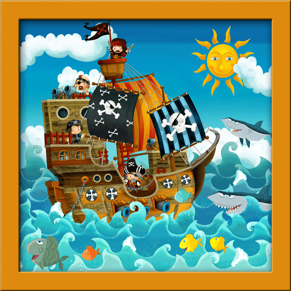 Kinderzimmer Wandtattoo: Piratenschiff