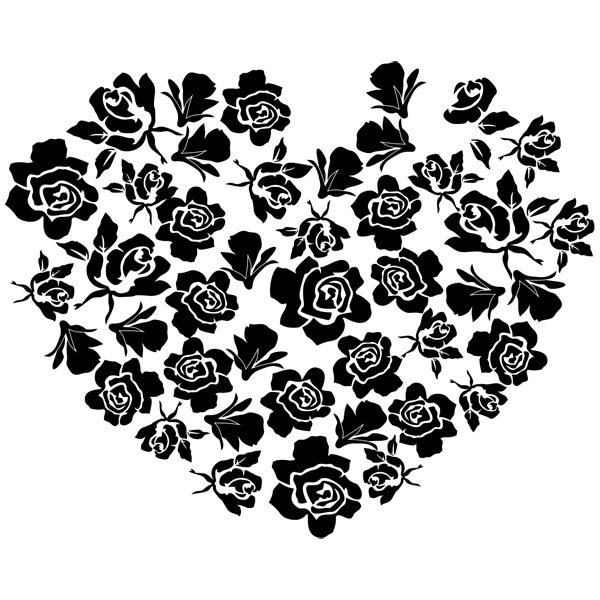 Wandtattoos: Herz aus Rosen