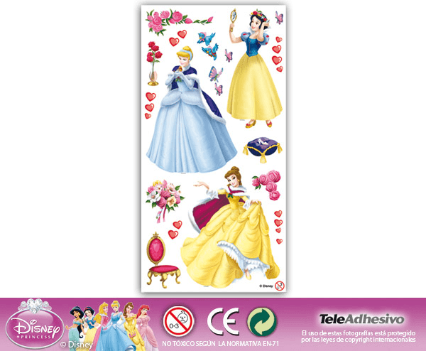 Kinderzimmer Wandtattoo: Prinzessinnen 22x48 cm