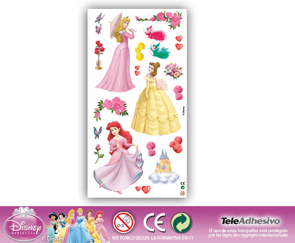 Kinderzimmer Wandtattoo: Prinzessinnen 2 22x48 cm