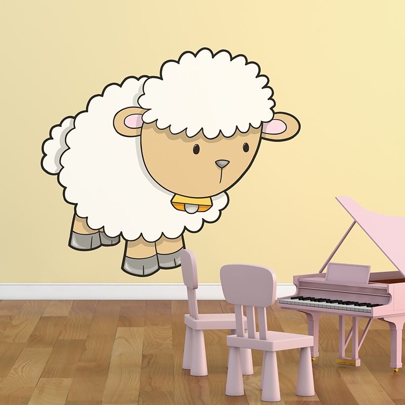 Kinderzimmer Wandtattoo: Schaf mit Kuhglocke