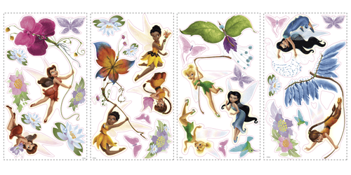 Kinderzimmer Wandtattoo: Disney Fairies Wandtattoo mit Glitter