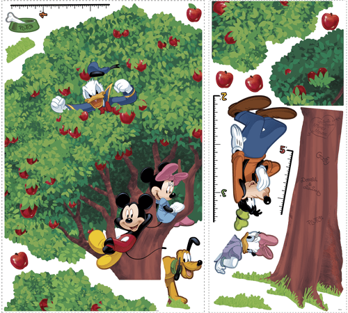 Kinderzimmer Wandtattoo: Wandtattoo Baum Messlatte Mickey und Freunde