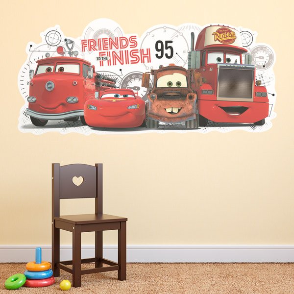 Kinderzimmer Wandtattoo: Disney Cars, Freunde bis ins Ziel
