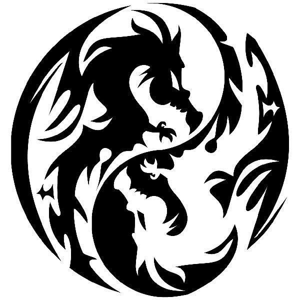 Aufkleber: Drachen Yin Yang