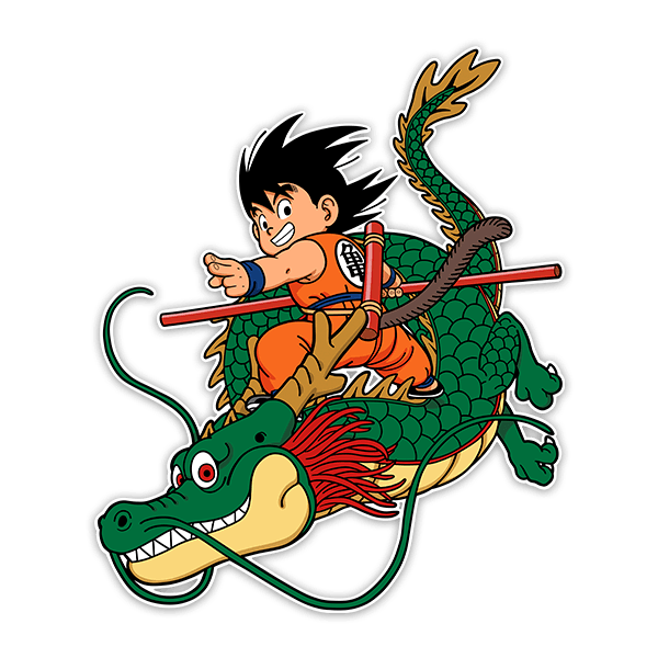 Kinderzimmer Wandtattoo: Dragon Ball Son Goku mit dem Shen Long-Drachen