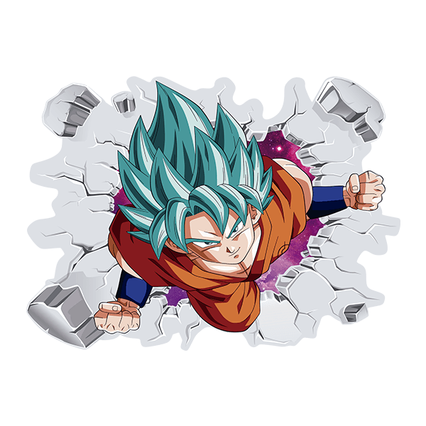 Kinderzimmer Wandtattoo: Dragon Ball Goku Saiyan Blau