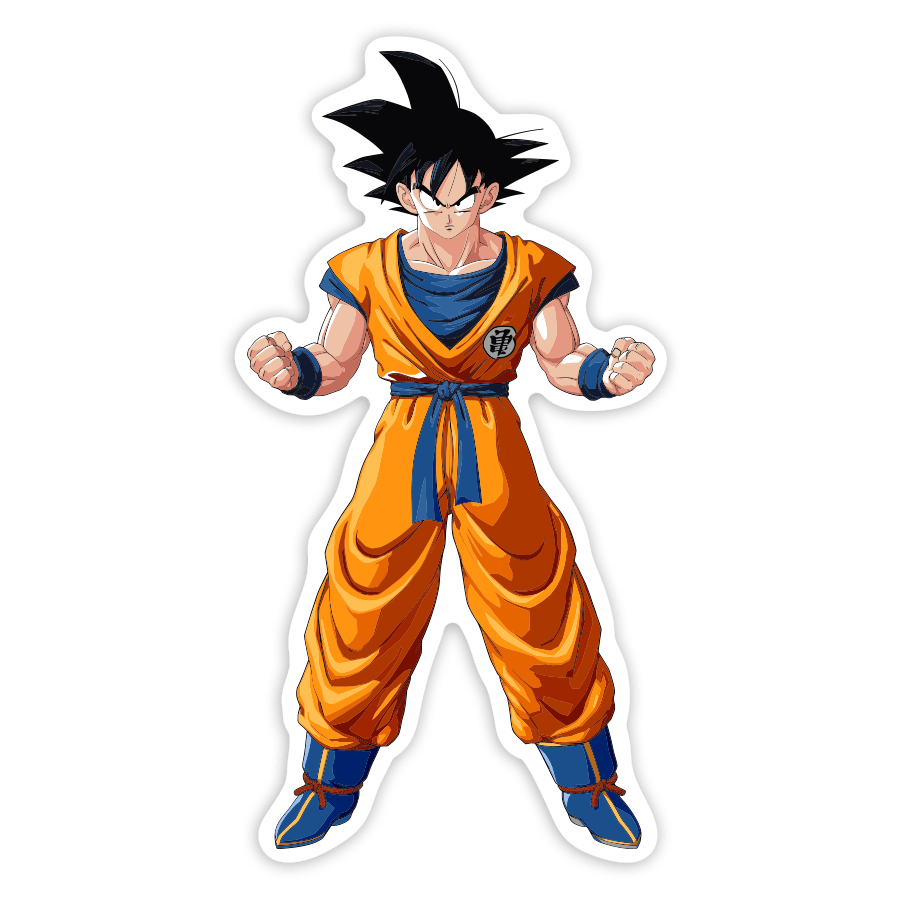 Aufkleber: Son-Goku in Kampfhaltung