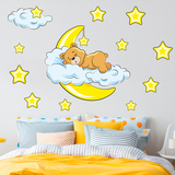 Kinderzimmer Wandtattoo: Bär in den Wolken und Mond gelben 4