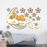 Kinderzimmer Wandtattoo: Bären in den Wolken und Mond neutrale 5