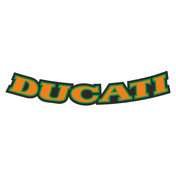 Aufkleber: Ducati orange und grün