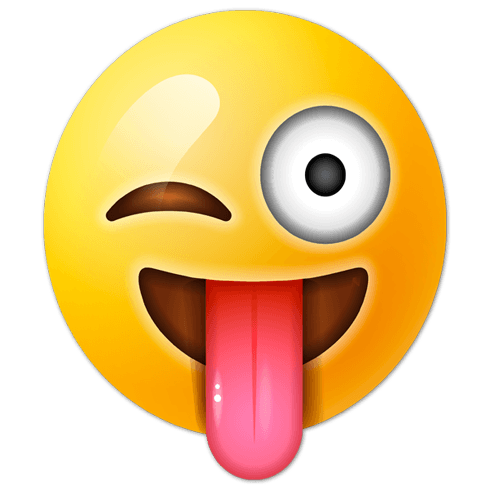 Wandtattoos: Zwinkern Gesicht und Zunge emoji