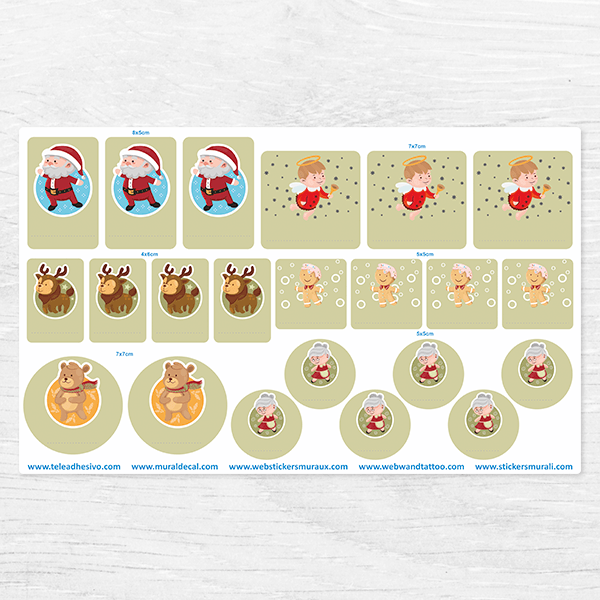 Aufkleber: Weihnachtsetiketten-Set