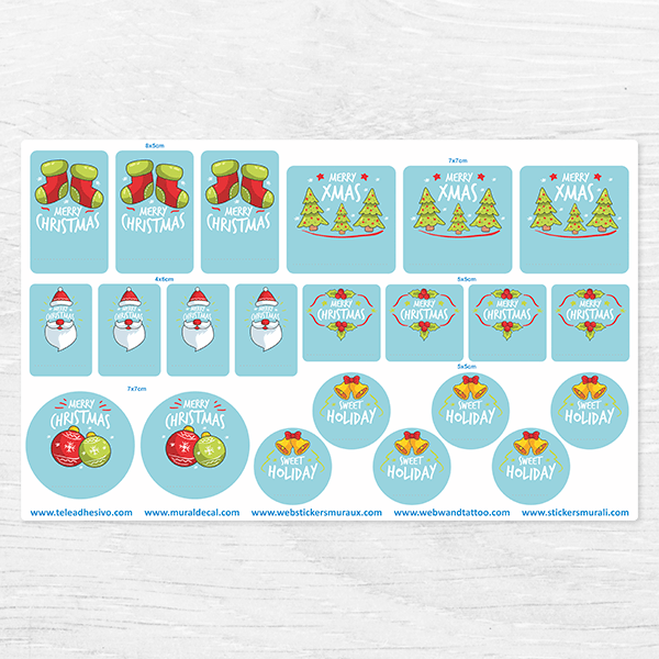 Aufkleber: Fröhliche Weihnachten Label Kit