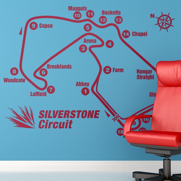 Wandtattoos: Silverstone Rennstrecke