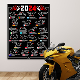 Wandtattoos: Selbstklebendes Vinyl-Poster MotoGP-Motorradstreck 4