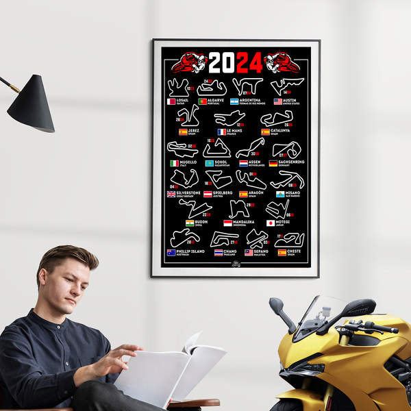 Wandtattoos: Selbstklebendes Vinyl-Poster MotoGP-Motorradstreck