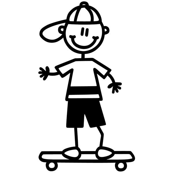 Aufkleber: Junge auf Skateboard  