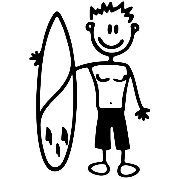 Aufkleber: Kinder surfen