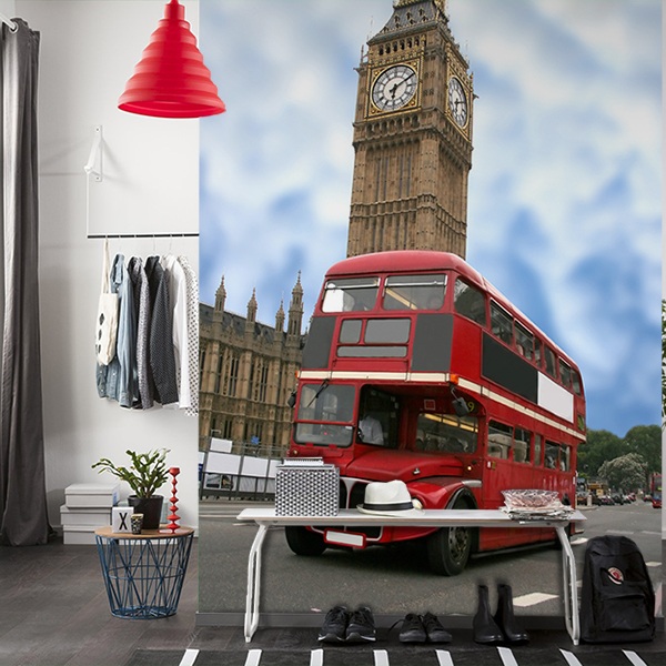 Fototapeten: Big Ben und britischer Bus 0