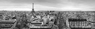 Fototapeten: Panoramisch von Paris in Schwarzweiss 3