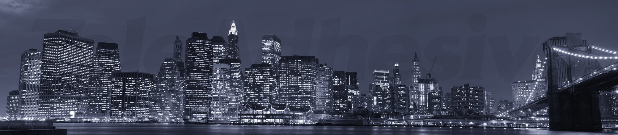 Fototapeten: Panorama von Manhattan in der Nacht