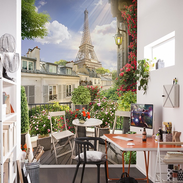 Fototapeten: Terrasse vor dem Eiffelturm 0