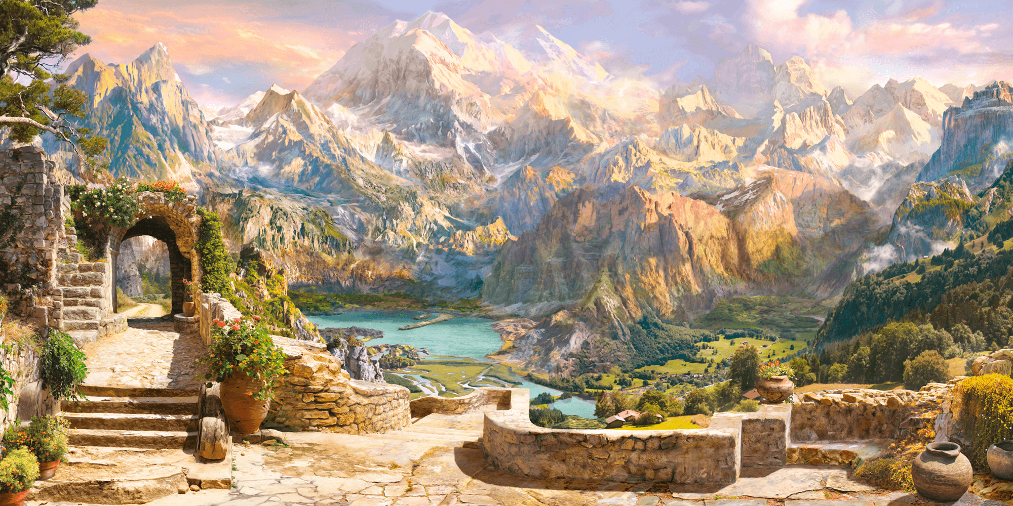 Fototapeten: Die Berge des Sees
