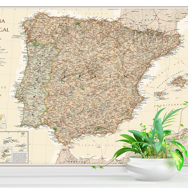 Fototapeten: Weltkarte Spanien und Portugal II 0