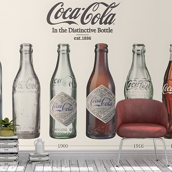 Fototapeten: Entwicklung der Coca-Cola-Flaschen 0
