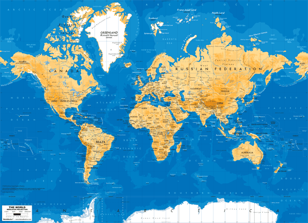 Fototapeten: World Map 4