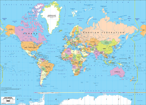 Fototapeten: Political World Map 2