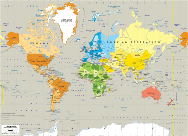 Fototapeten: Political World Map 3