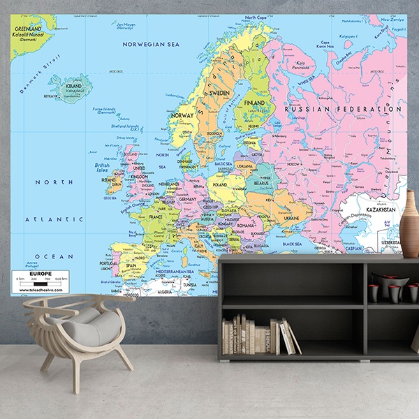 Fototapeten: Politische Karte von Europa 0