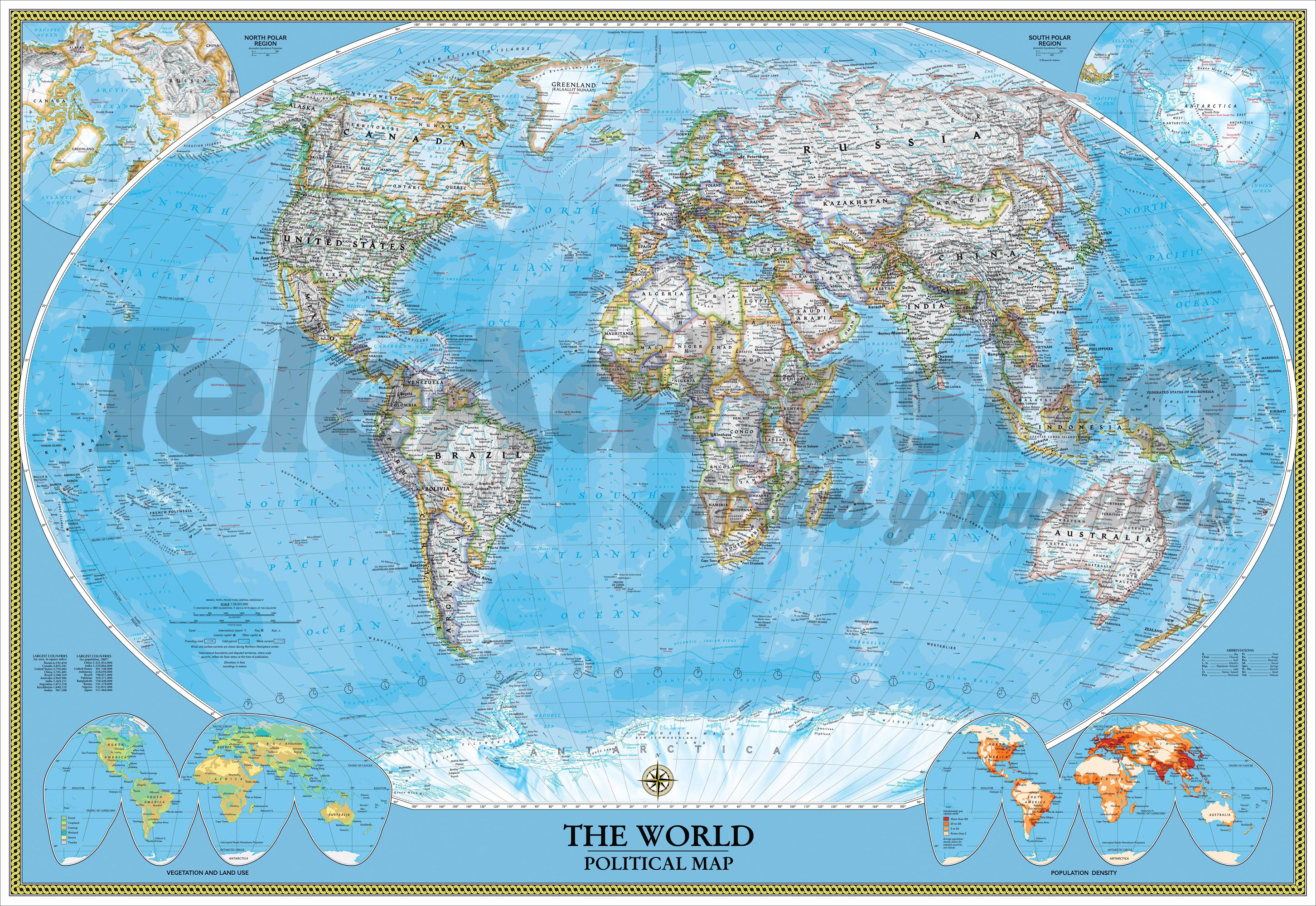 Fototapeten: Weltpolitische Weltkarte