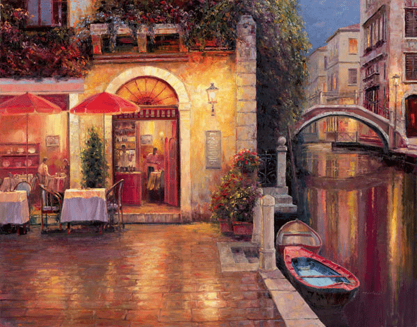 Fototapeten: Night cafe after rain (Haixia Liu)