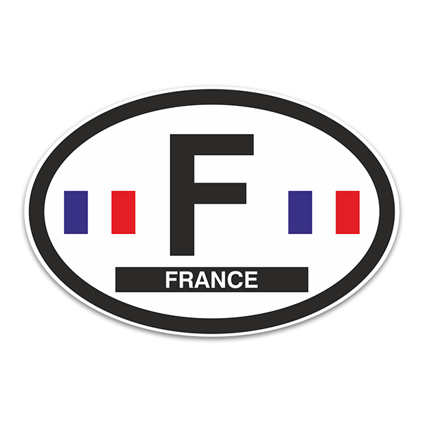 Aufkleber: Ovale Flagge Frankreich F