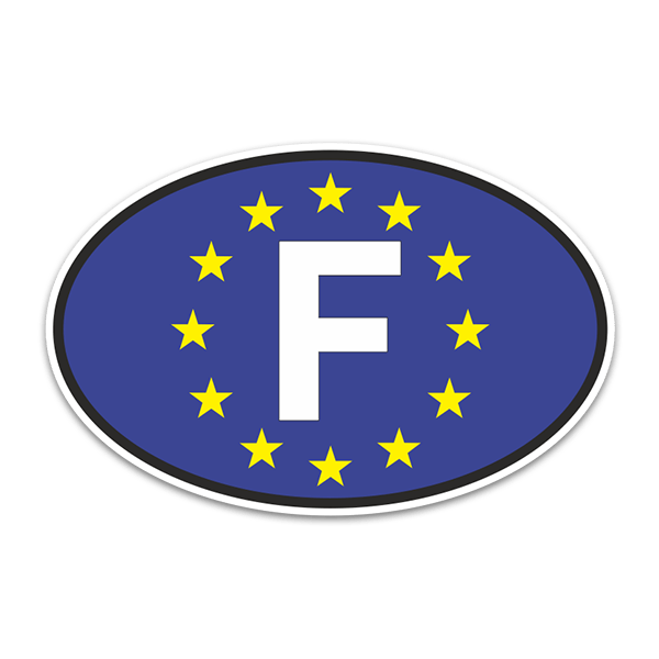 Aufkleber: Frankreich Europäische Union oval