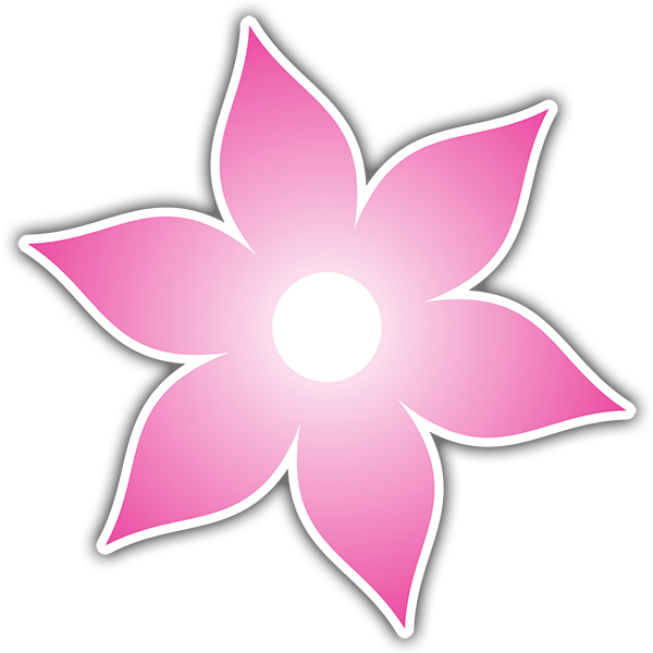 Aufkleber: Weiße und rosa Blume