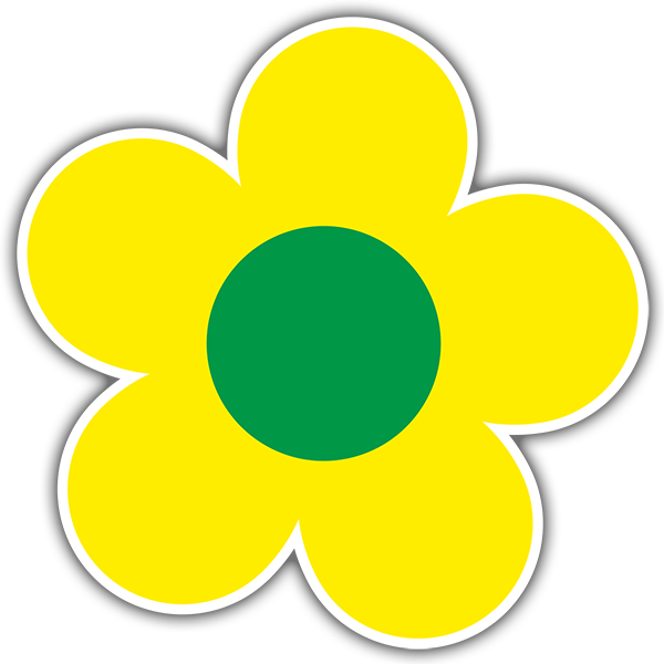 Aufkleber: Gelbe und Grüne Blume