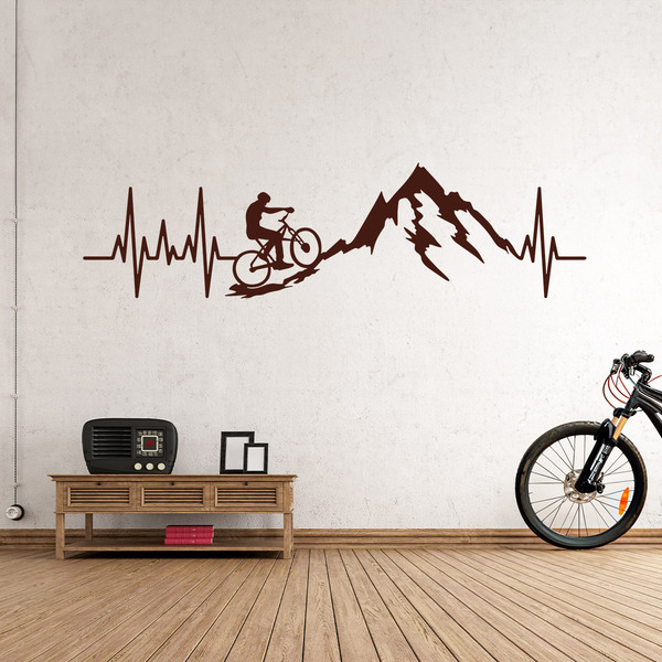 Wandtattoos: Mountainbike-Elektrokardiogramm