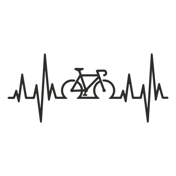 Wandtattoos: Elektrokardiogramm auf einem Rennrad
