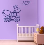 Kinderzimmer Wandtattoo: Giraffe im Betonmischer 4