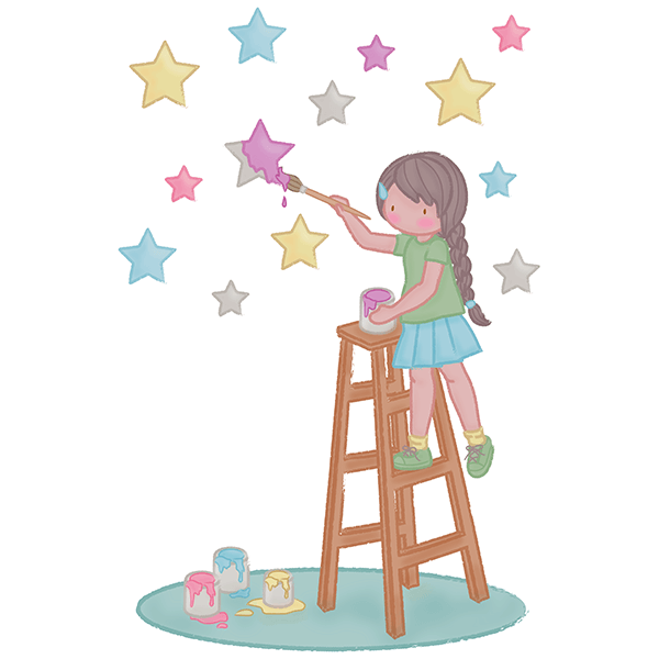 Kinderzimmer Wandtattoo: Die Sterne malen