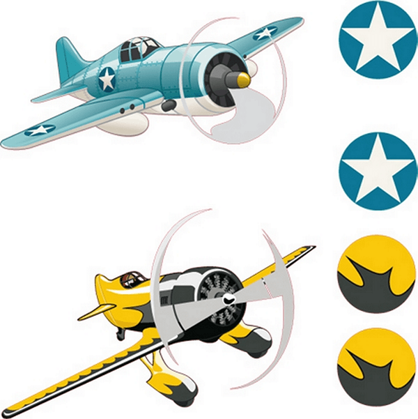 Kinderzimmer Wandtattoo: Race planes 01