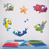 Kinderzimmer Wandtattoo: Aquarium Kit farbige Fische 5